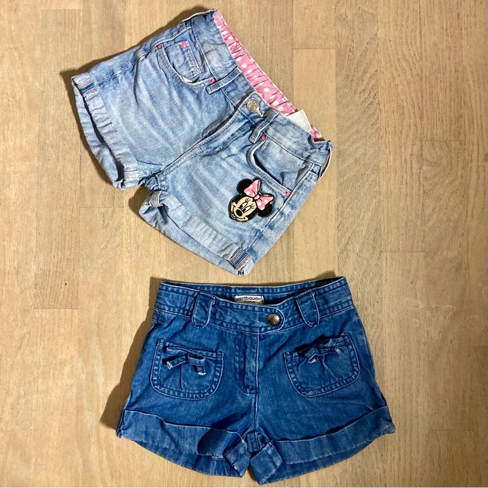 Bundle of 2 pairs of size 4 shorts - Brands: Vertbaudet & H&M Disney